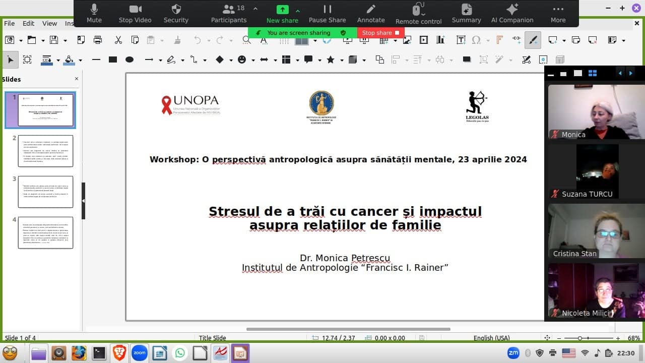 Workshop „O perspectivă antropologică asupra sănătății mentale”- 23 aprilie 2024